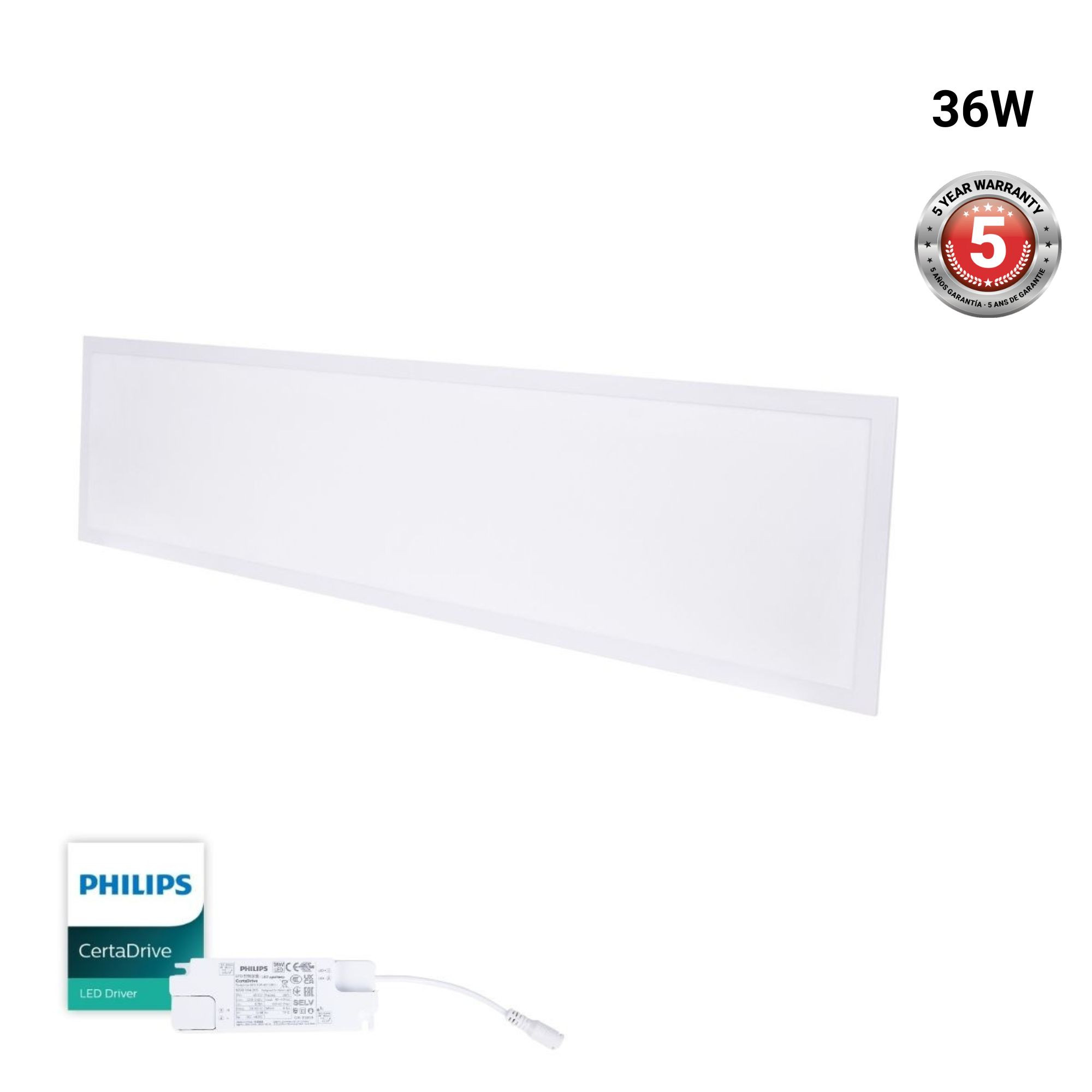 Recessed Backlight LED panel 120x30cm 36W Philips driver